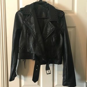 Blank NYC faux leather studded jacket